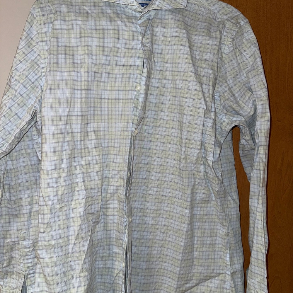 Vince Camuto Light Blue Plaid Button Down Shirt